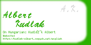 albert kudlak business card